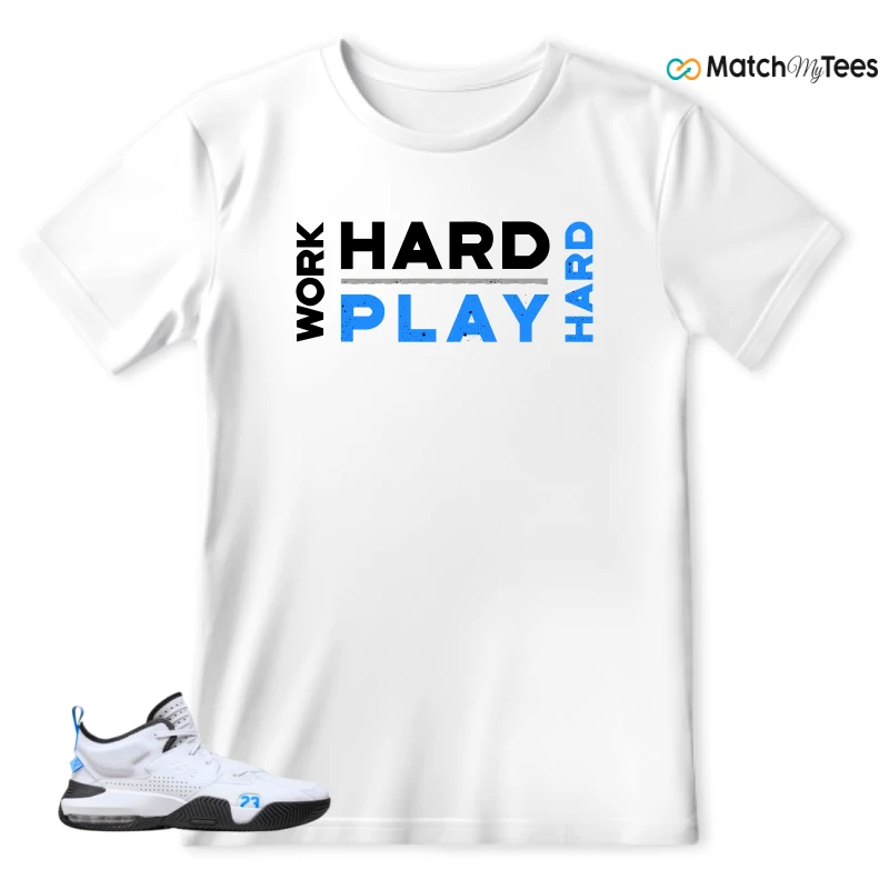 NIKE JORDAN STAY LOYAL 2 WHITE BLACK BLUE SNEAKER Matching Tees t-shirt