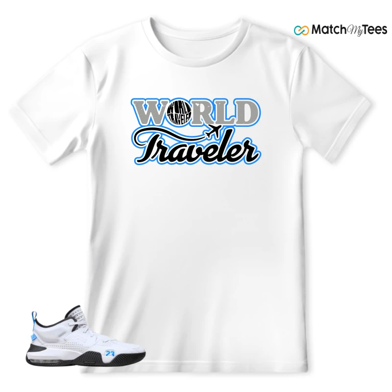 NIKE JORDAN STAY LOYAL 2 WHITE BLACK BLUE SNEAKER Matching Tees t-shirt