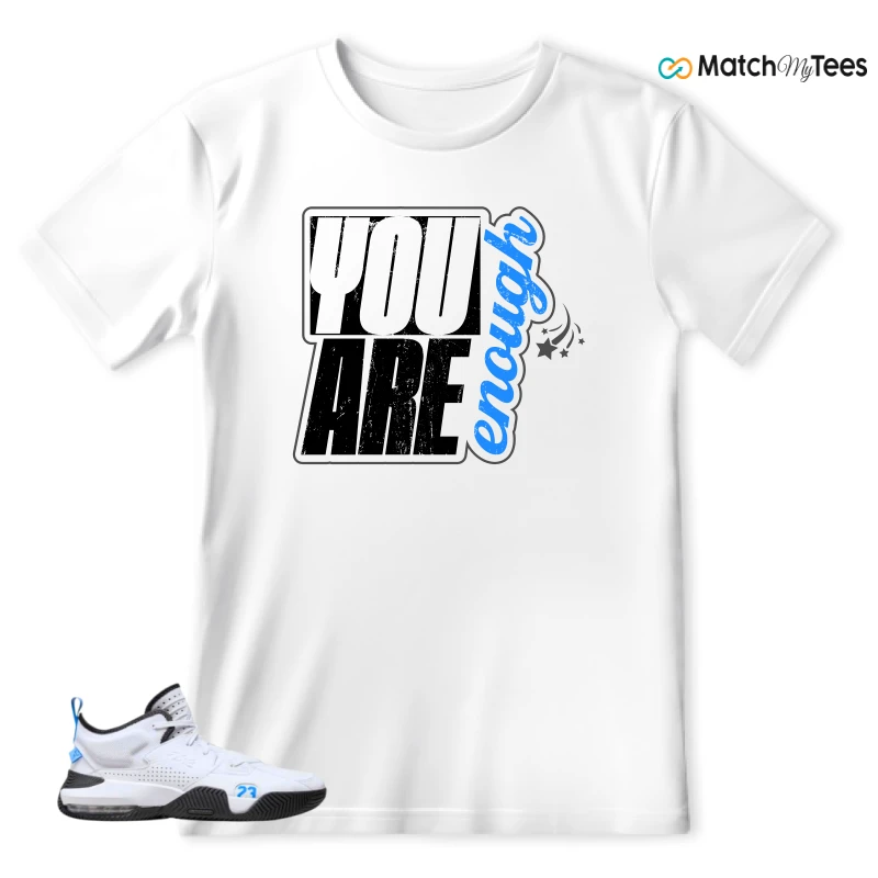 NIKE JORDAN STAY LOYAL 2 WHITE BLACK BLUE SNEAKER Matching Tees t-shirt