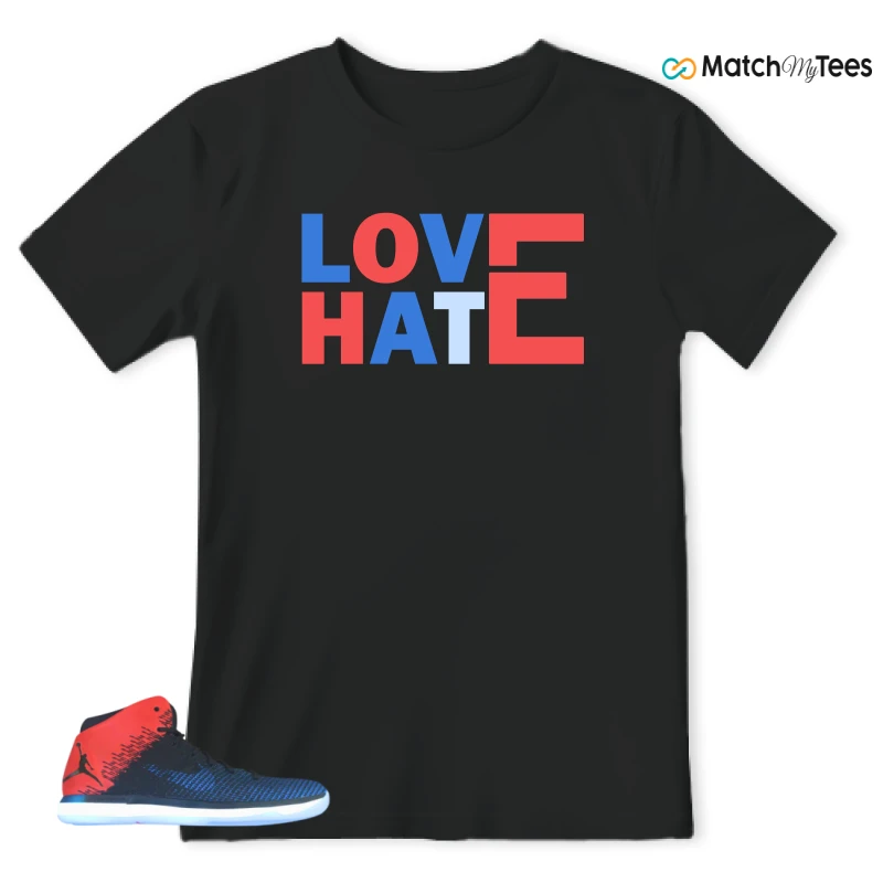 Love Hate Black matching T-shirt T-shirt