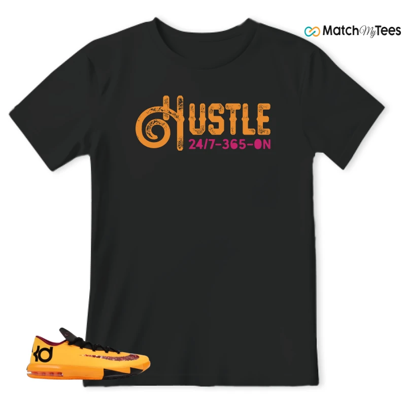 NIKE KD 6 PEANUT BUTTER JELLY SNEAKER/LASER ORANGE/RASPBERRY RED/BLACK matching T-shirt