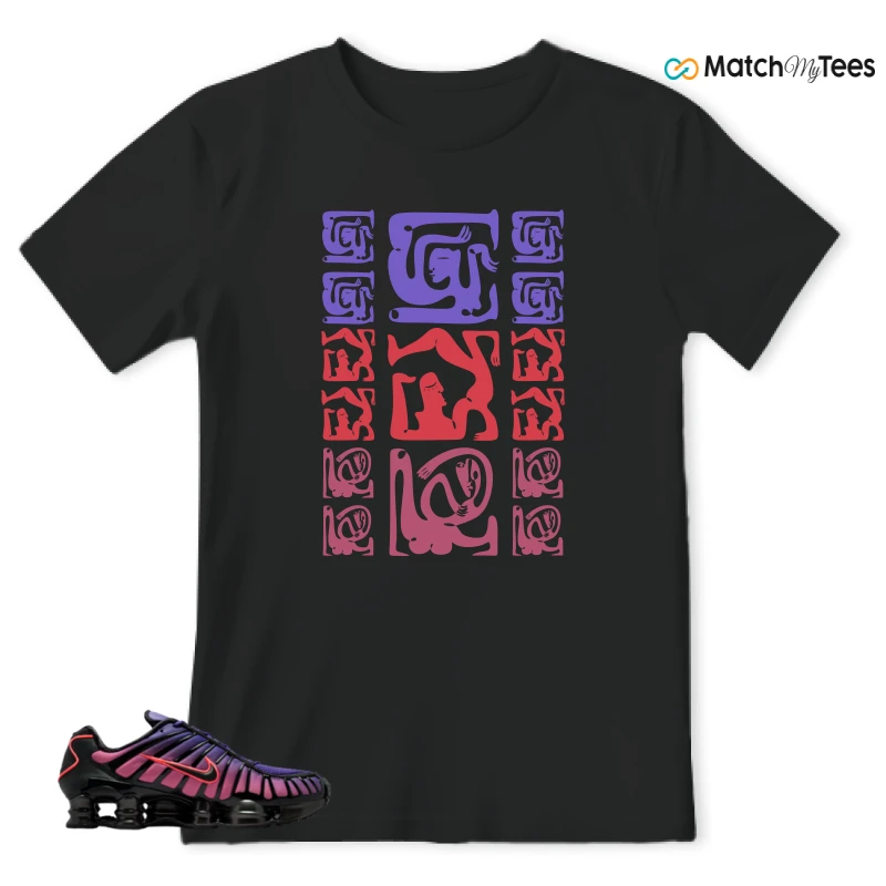 NIKE SHOX TL COURT PURPLE METALLIC BLACK SNEAKER Matching Tees t-shirt