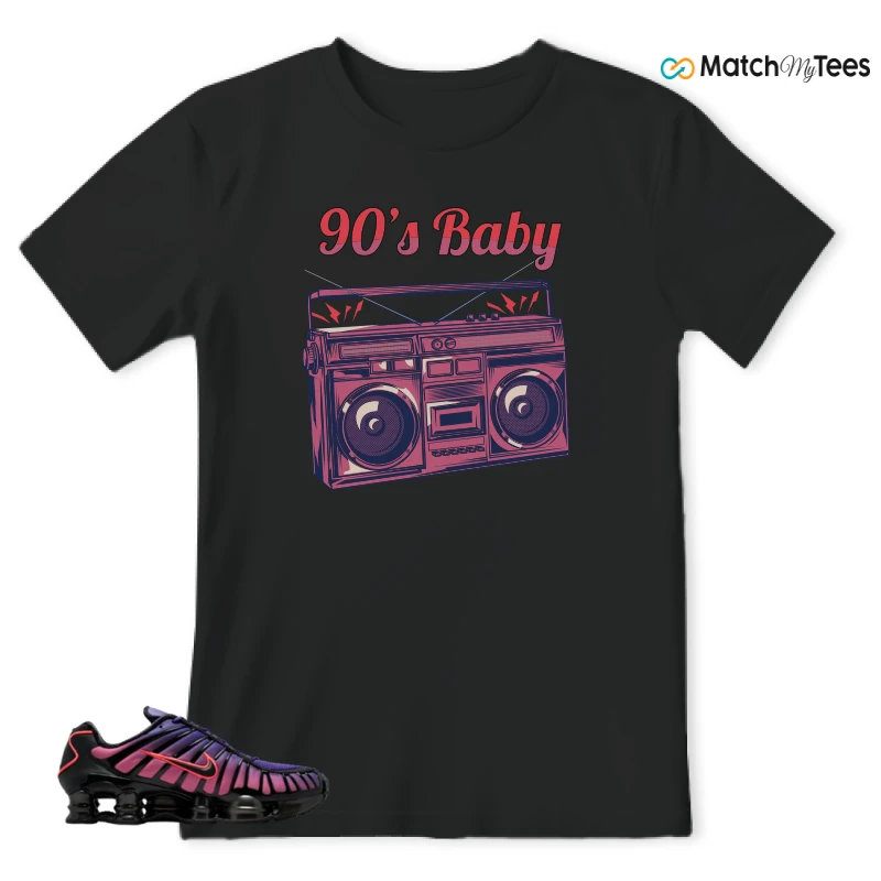 NIKE SHOX TL COURT PURPLE METALLIC BLACK SNEAKER Matching Tees t-shirt