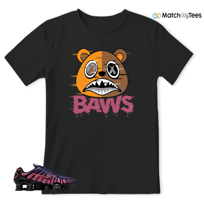 NIKE SHOX TL COURT PURPLE METALLIC BLACK SNEAKER Matching Tees t-shirt