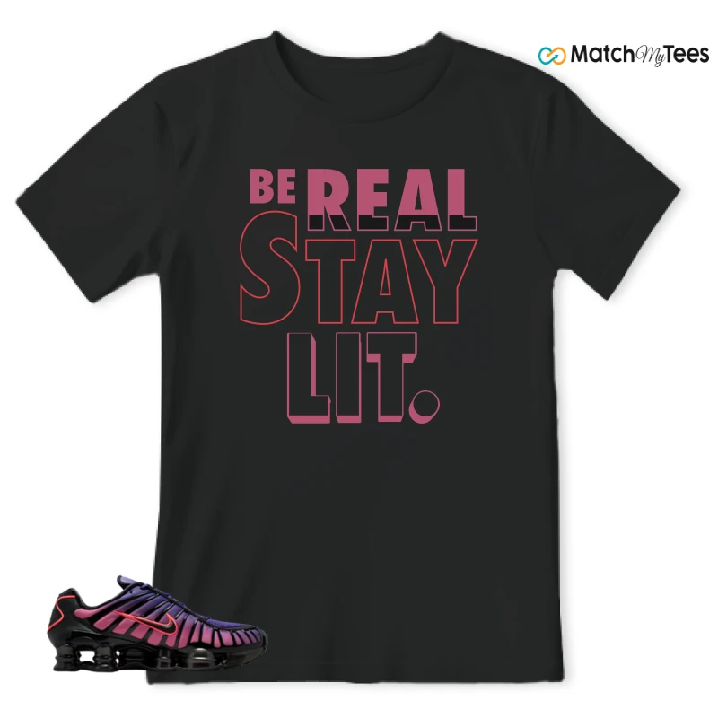 NIKE SHOX TL COURT PURPLE METALLIC BLACK SNEAKER Matching Tees t-shirt