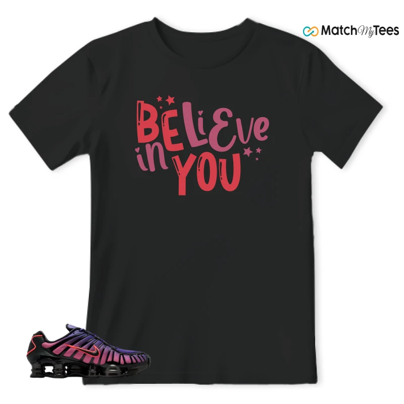 NIKE SHOX TL COURT PURPLE METALLIC BLACK SNEAKER Matching Tees t-shirt