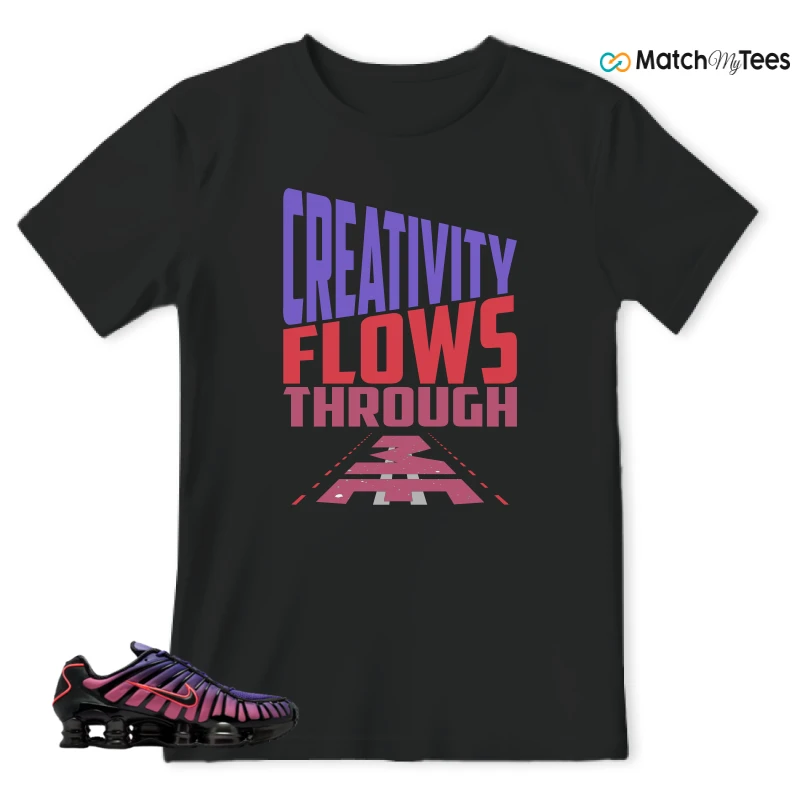 NIKE SHOX TL COURT PURPLE METALLIC BLACK SNEAKER Matching Tees t-shirt