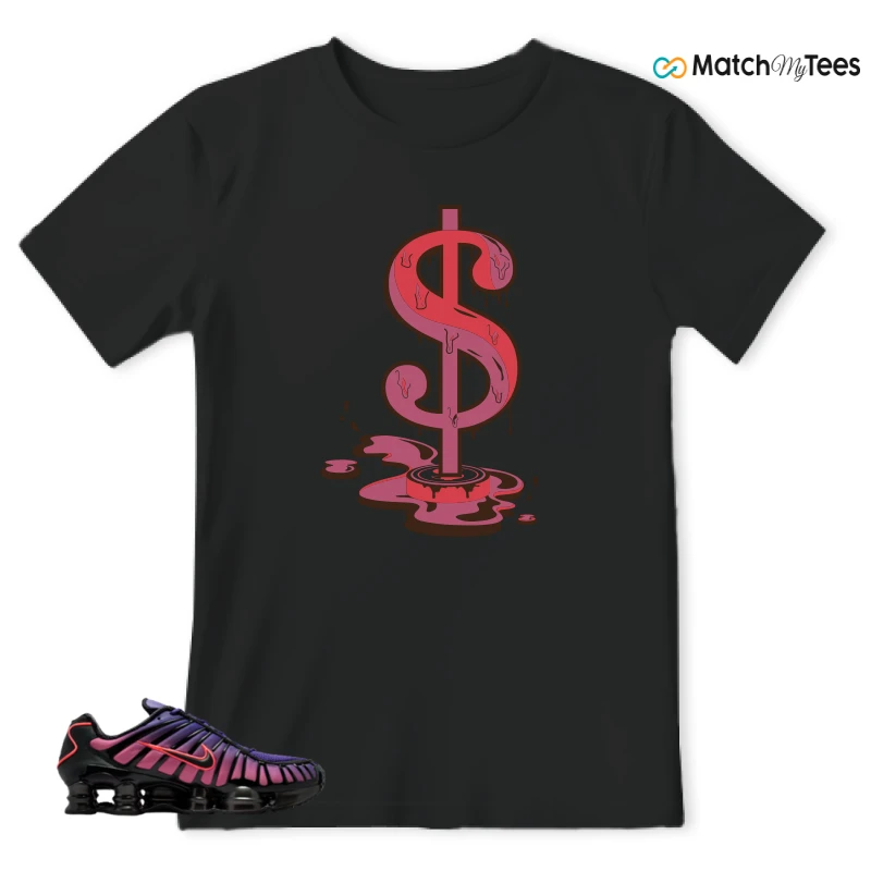 NIKE SHOX TL COURT PURPLE METALLIC BLACK SNEAKER Matching Tees t-shirt