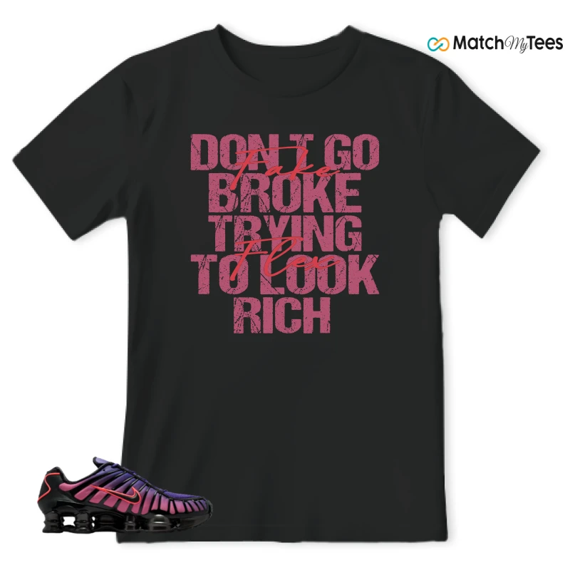 NIKE SHOX TL COURT PURPLE METALLIC BLACK SNEAKER Matching Tees t-shirt