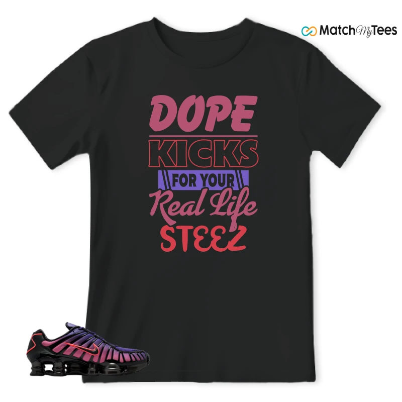 NIKE SHOX TL COURT PURPLE METALLIC BLACK SNEAKER Matching Tees t-shirt