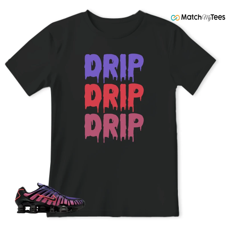 NIKE SHOX TL COURT PURPLE METALLIC BLACK SNEAKER Matching Tees t-shirt