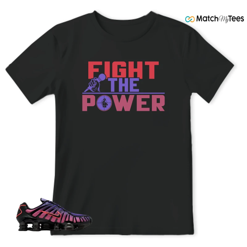 NIKE SHOX TL COURT PURPLE METALLIC BLACK SNEAKER Matching Tees t-shirt