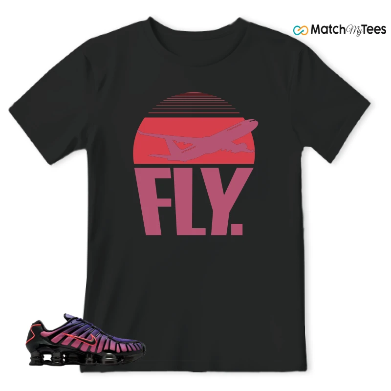 NIKE SHOX TL COURT PURPLE METALLIC BLACK SNEAKER Matching Tees t-shirt