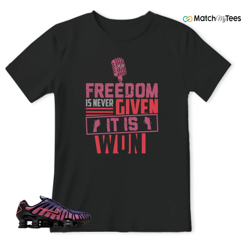 NIKE SHOX TL COURT PURPLE METALLIC BLACK SNEAKER Matching Tees t-shirt
