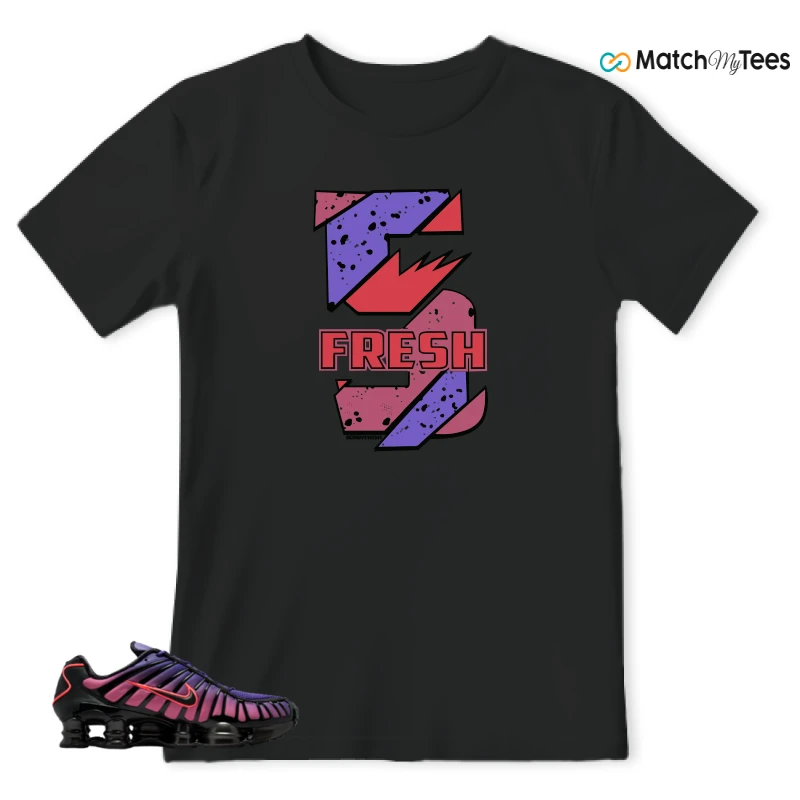 NIKE SHOX TL COURT PURPLE METALLIC BLACK SNEAKER Matching Tees t-shirt