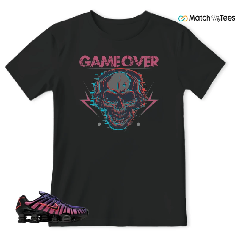 NIKE SHOX TL COURT PURPLE METALLIC BLACK SNEAKER Matching Tees t-shirt