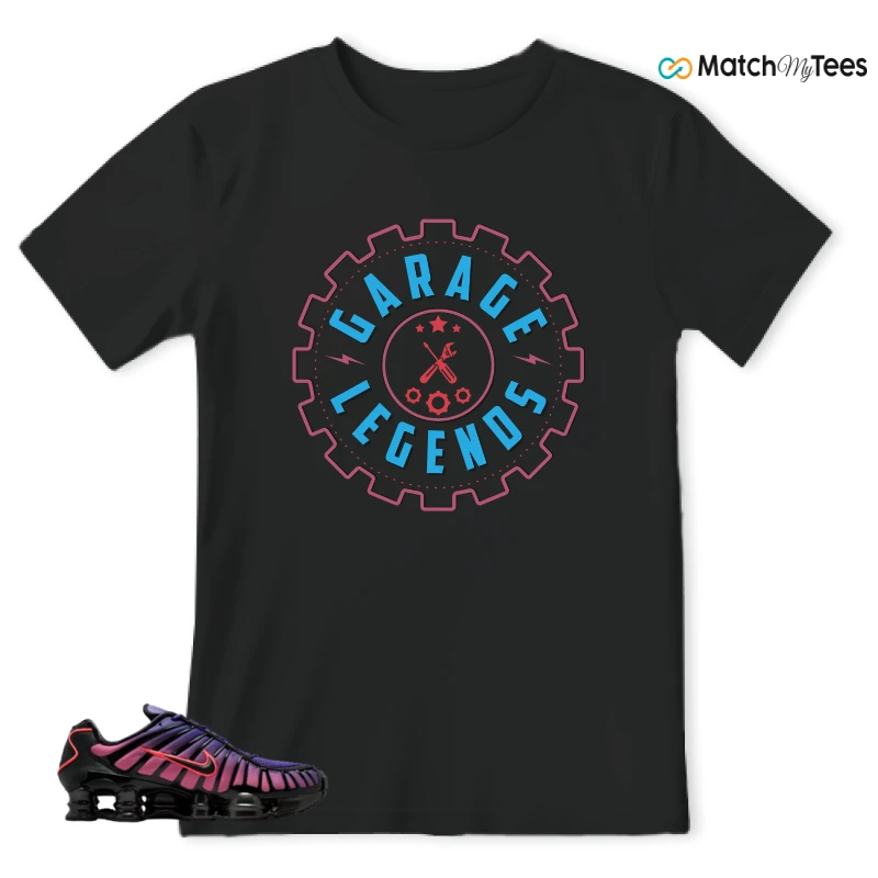 NIKE SHOX TL COURT PURPLE METALLIC BLACK SNEAKER Matching Tees t-shirt