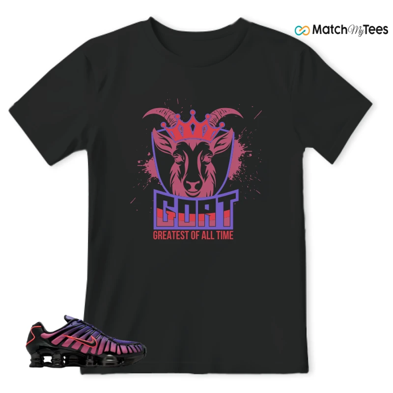 NIKE SHOX TL COURT PURPLE METALLIC BLACK SNEAKER Matching Tees t-shirt