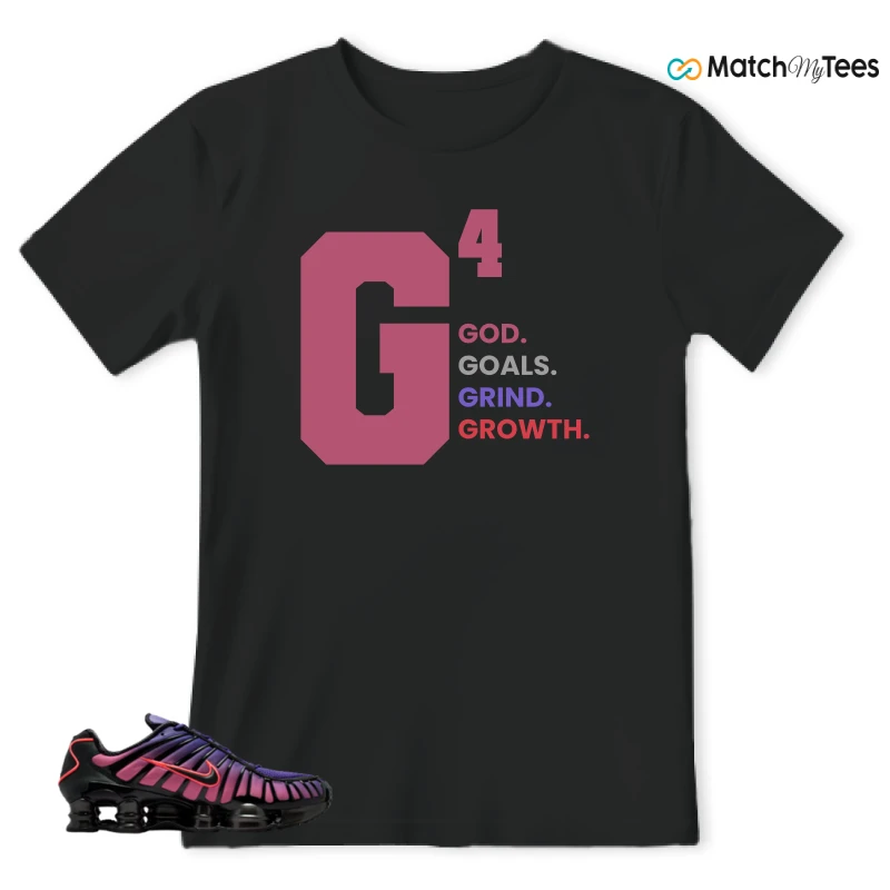 NIKE SHOX TL COURT PURPLE METALLIC BLACK SNEAKER Matching Tees t-shirt
