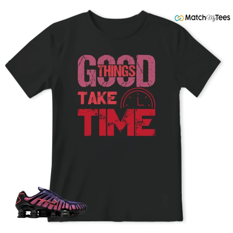NIKE SHOX TL COURT PURPLE METALLIC BLACK SNEAKER Matching Tees t-shirt
