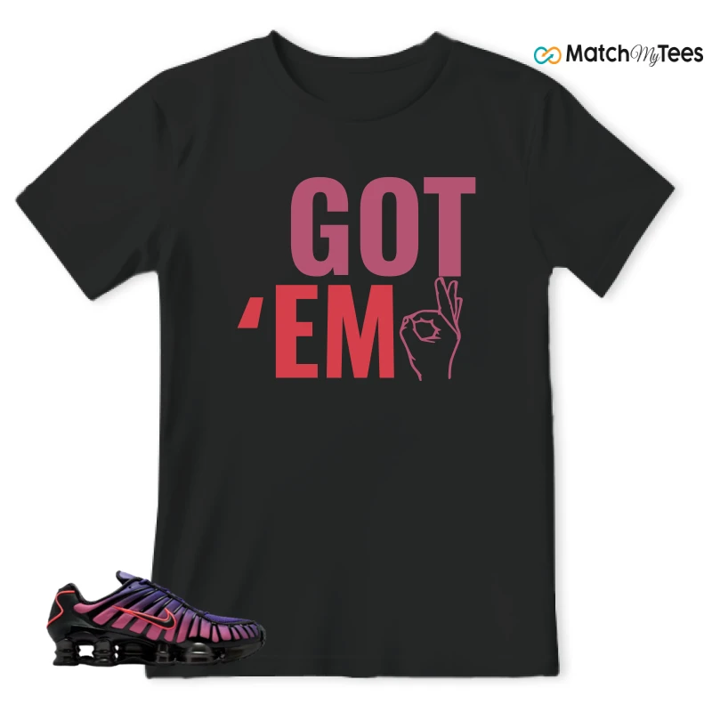 NIKE SHOX TL COURT PURPLE METALLIC BLACK SNEAKER Matching Tees t-shirt
