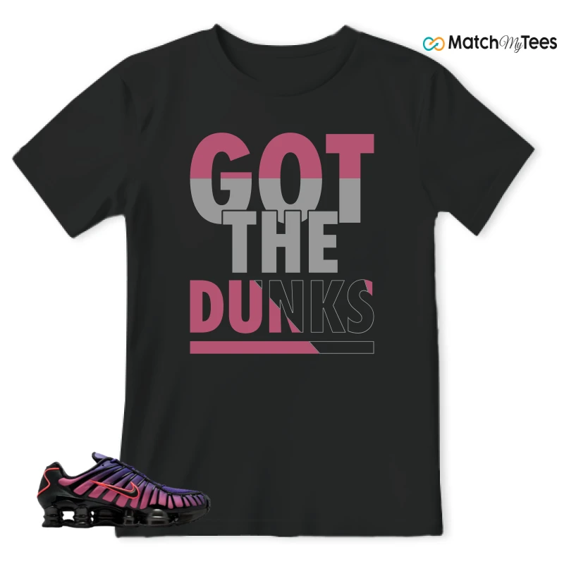 NIKE SHOX TL COURT PURPLE METALLIC BLACK SNEAKER Matching Tees t-shirt