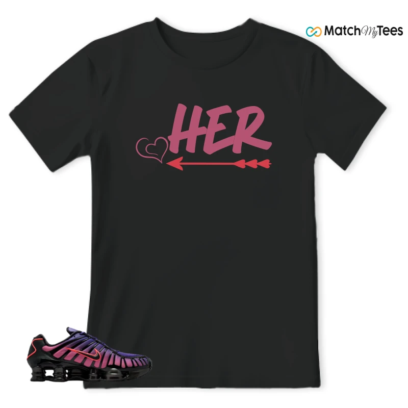 NIKE SHOX TL COURT PURPLE METALLIC BLACK SNEAKER Matching Tees t-shirt