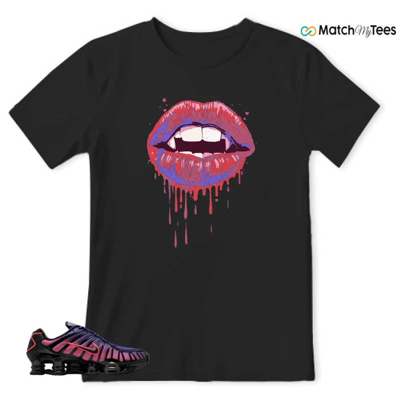 NIKE SHOX TL COURT PURPLE METALLIC BLACK SNEAKER Matching Tees t-shirt