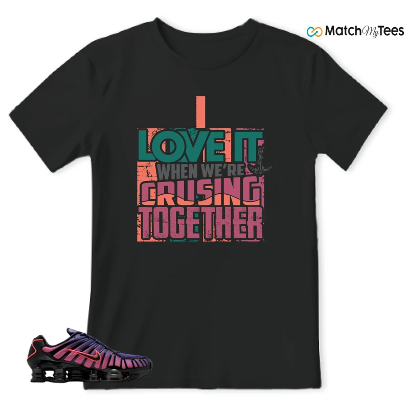 NIKE SHOX TL COURT PURPLE METALLIC BLACK SNEAKER Matching Tees t-shirt