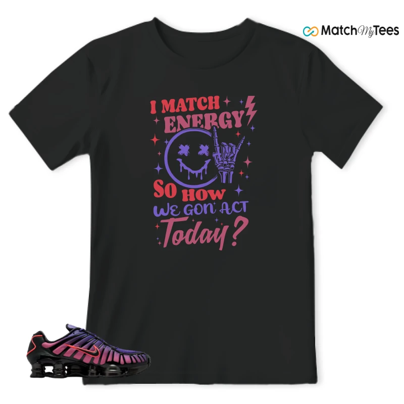 NIKE SHOX TL COURT PURPLE METALLIC BLACK SNEAKER Matching Tees t-shirt