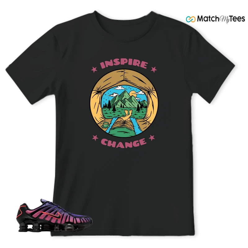 NIKE SHOX TL COURT PURPLE METALLIC BLACK SNEAKER Matching Tees t-shirt
