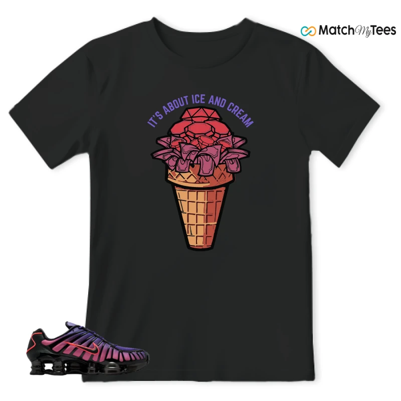 NIKE SHOX TL COURT PURPLE METALLIC BLACK SNEAKER Matching Tees t-shirt