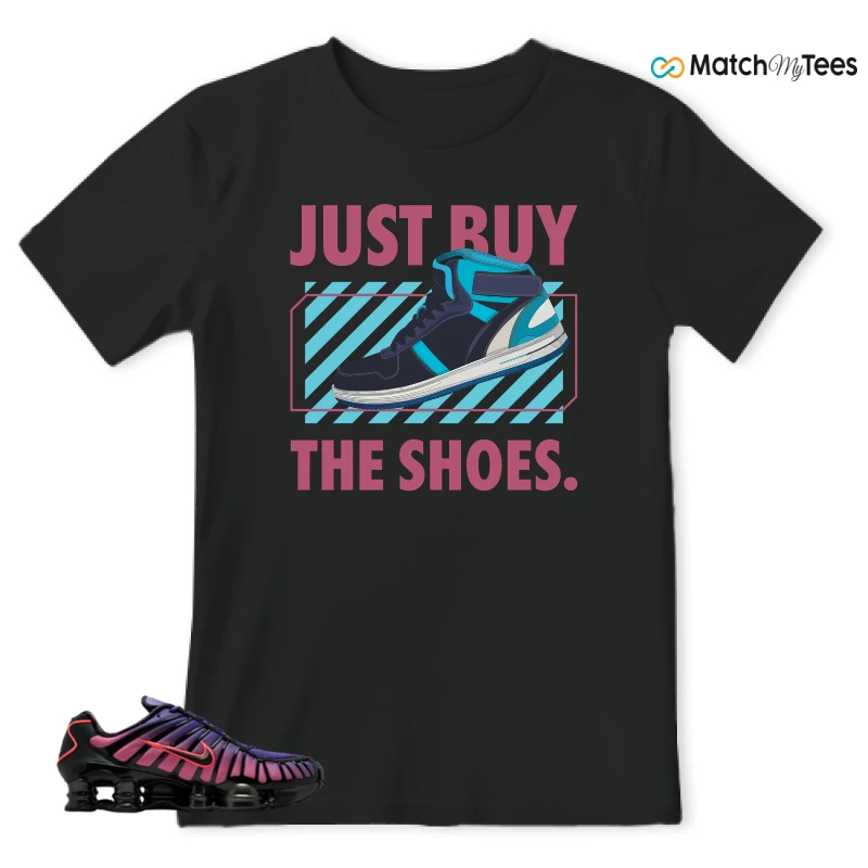 NIKE SHOX TL COURT PURPLE METALLIC BLACK SNEAKER Matching Tees t-shirt