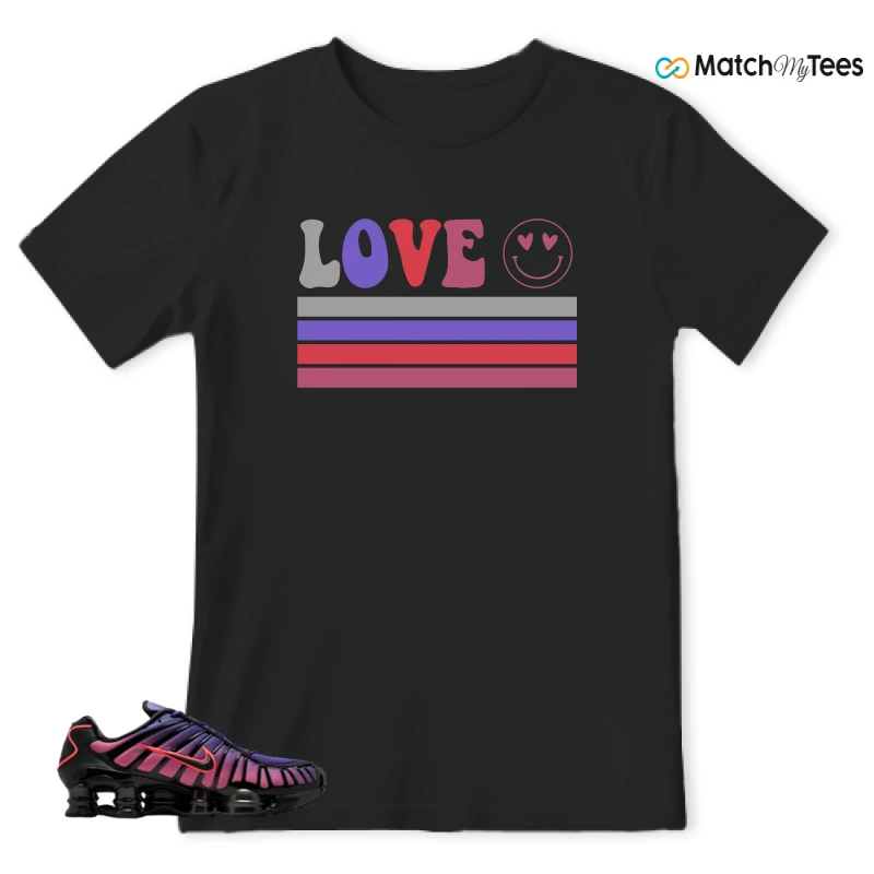 NIKE SHOX TL COURT PURPLE METALLIC BLACK SNEAKER Matching Tees t-shirt
