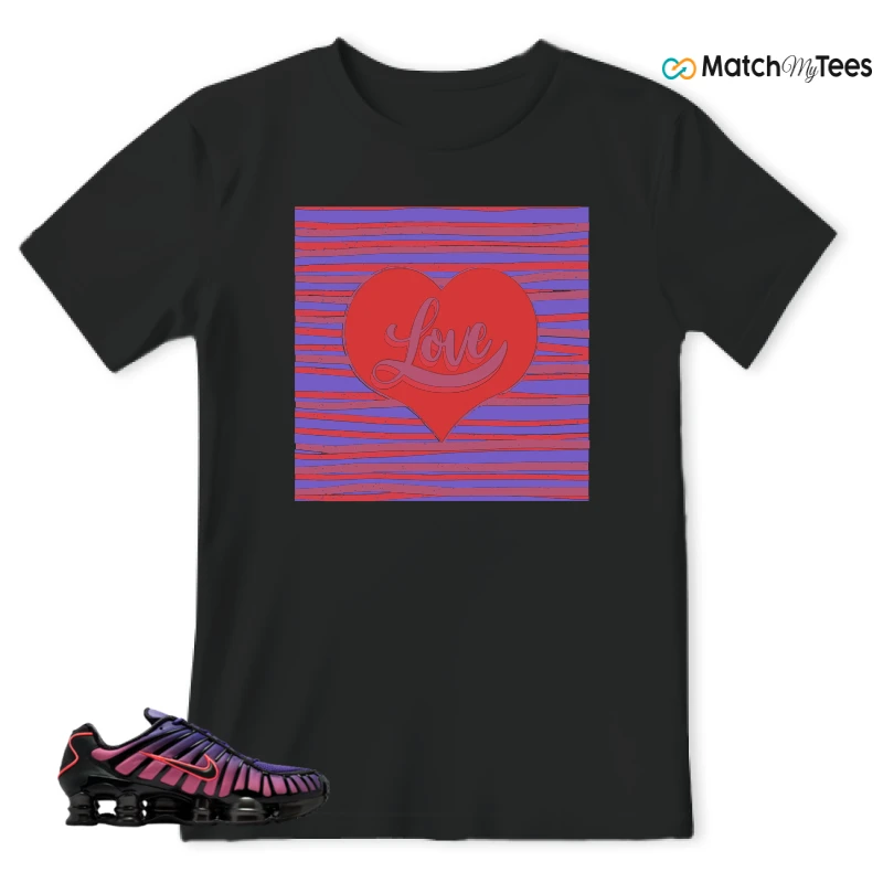 NIKE SHOX TL COURT PURPLE METALLIC BLACK SNEAKER Matching Tees t-shirt