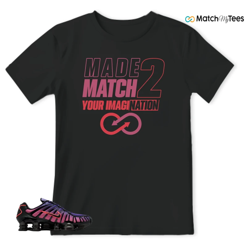 NIKE SHOX TL COURT PURPLE METALLIC BLACK SNEAKER Matching Tees t-shirt