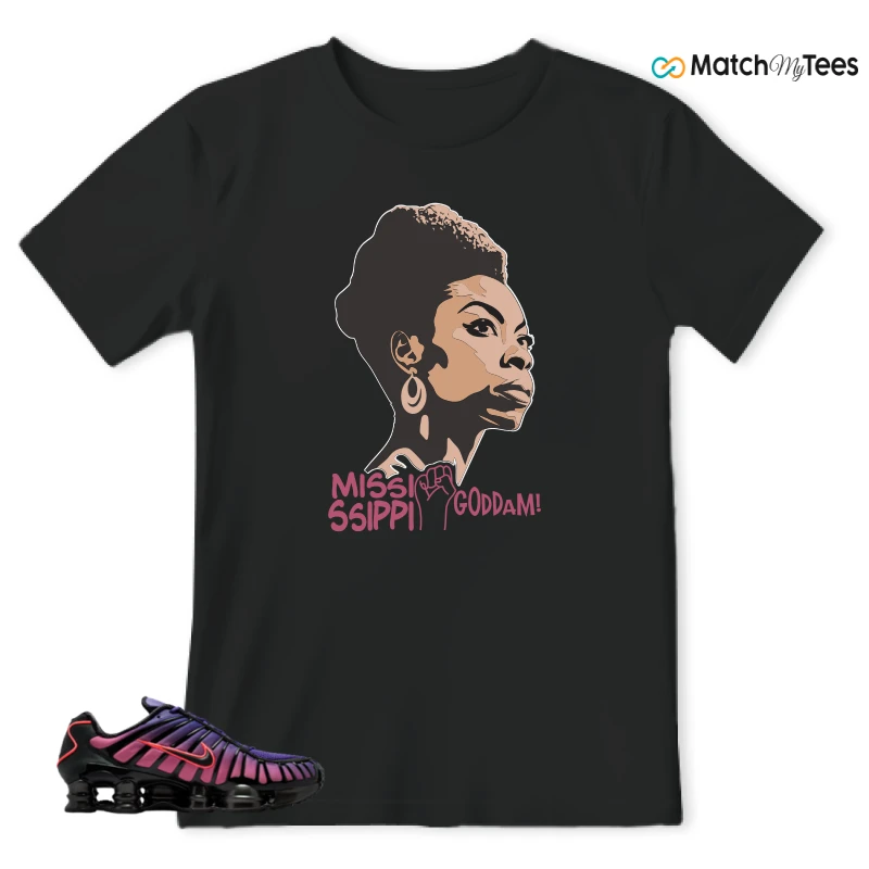 NIKE SHOX TL COURT PURPLE METALLIC BLACK SNEAKER Matching Tees t-shirt
