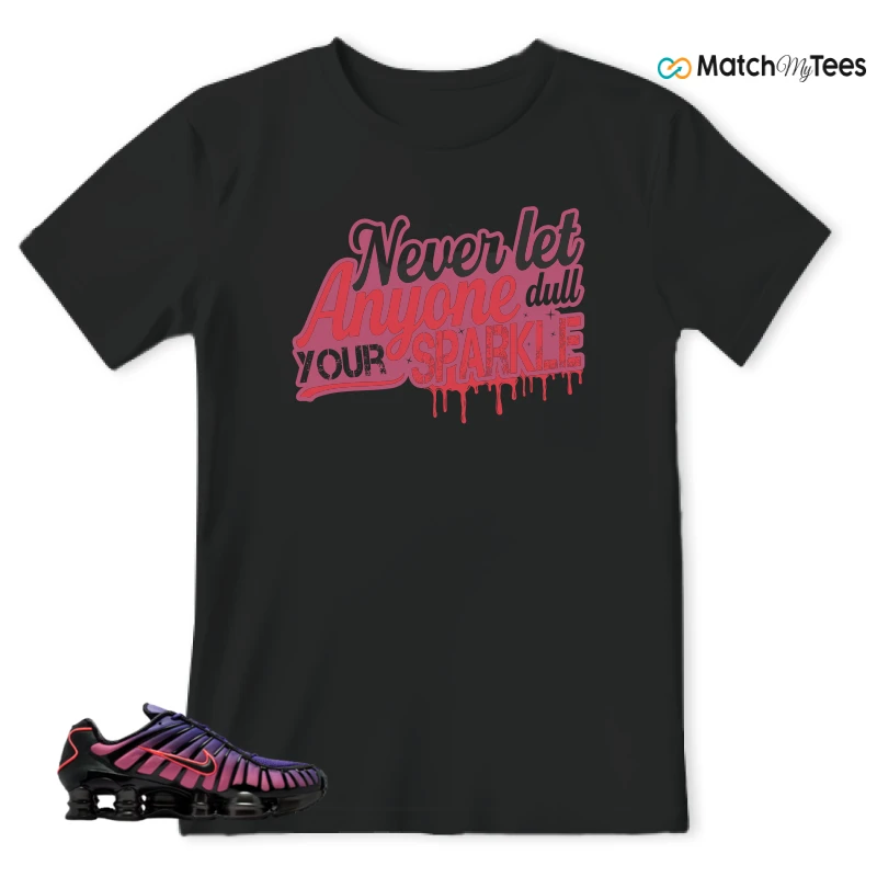 NIKE SHOX TL COURT PURPLE METALLIC BLACK SNEAKER Matching Tees t-shirt