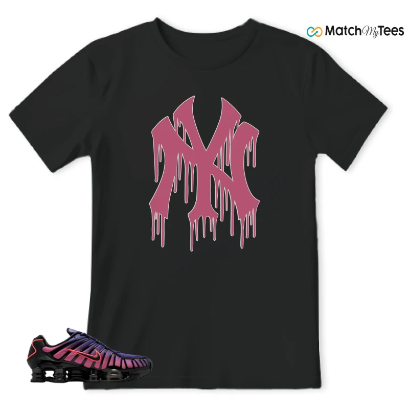 NIKE SHOX TL COURT PURPLE METALLIC BLACK SNEAKER Matching Tees t-shirt
