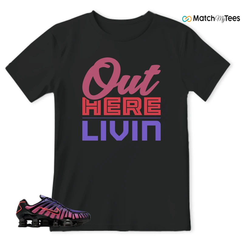 NIKE SHOX TL COURT PURPLE METALLIC BLACK SNEAKER Matching Tees t-shirt