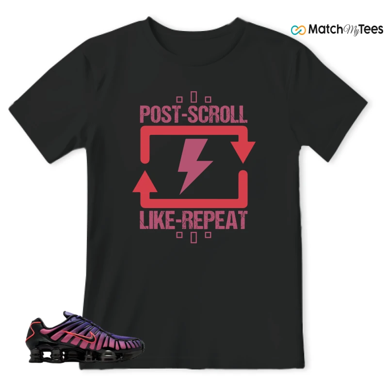NIKE SHOX TL COURT PURPLE METALLIC BLACK SNEAKER Matching Tees t-shirt