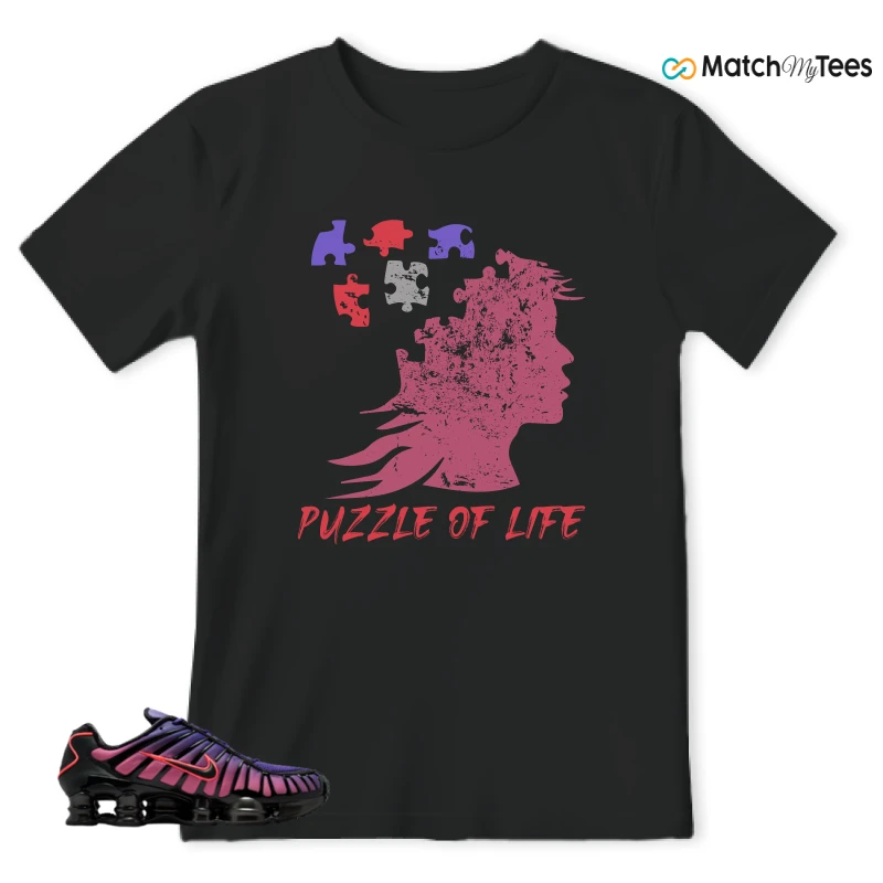 NIKE SHOX TL COURT PURPLE METALLIC BLACK SNEAKER Matching Tees t-shirt