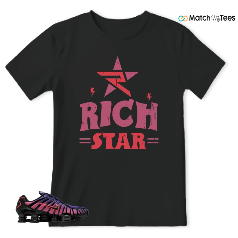NIKE SHOX TL COURT PURPLE METALLIC BLACK SNEAKER Matching Tees t-shirt