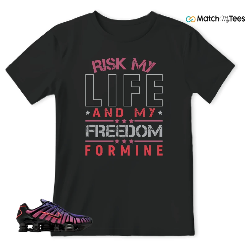 NIKE SHOX TL COURT PURPLE METALLIC BLACK SNEAKER Matching Tees t-shirt