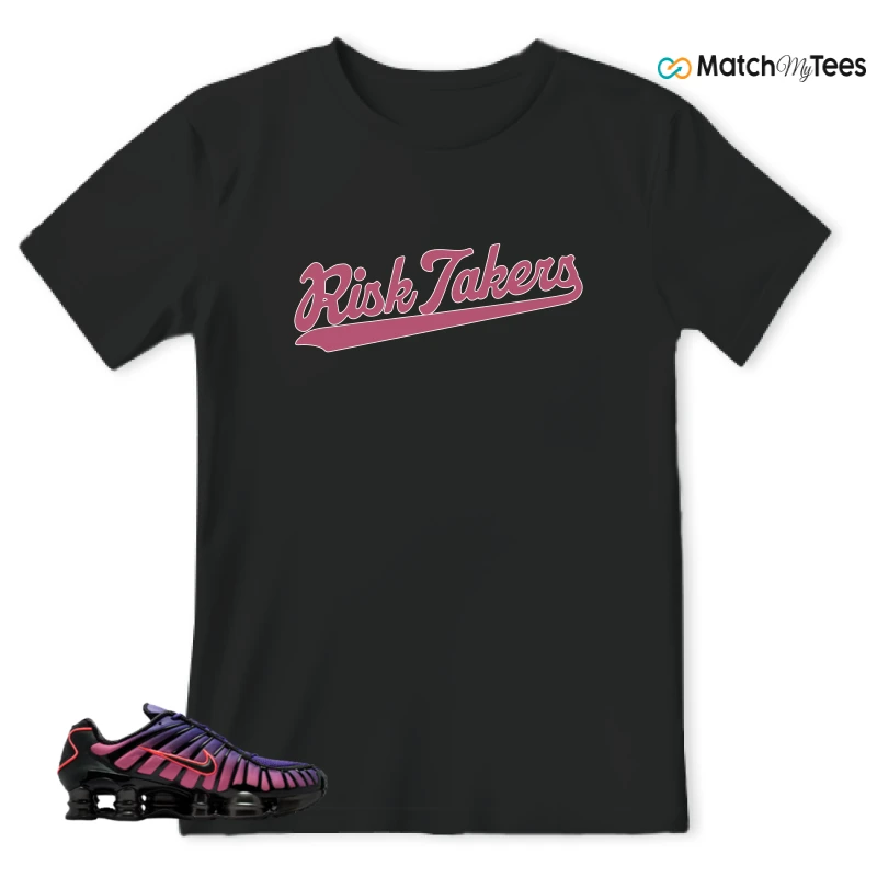 NIKE SHOX TL COURT PURPLE METALLIC BLACK SNEAKER Matching Tees t-shirt