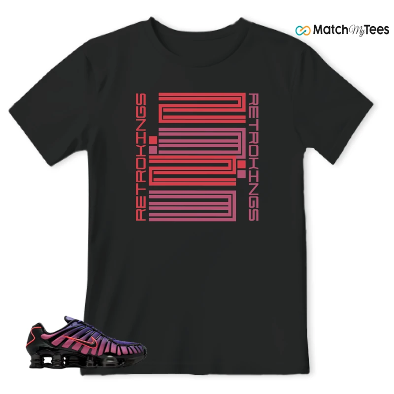 NIKE SHOX TL COURT PURPLE METALLIC BLACK SNEAKER Matching Tees t-shirt