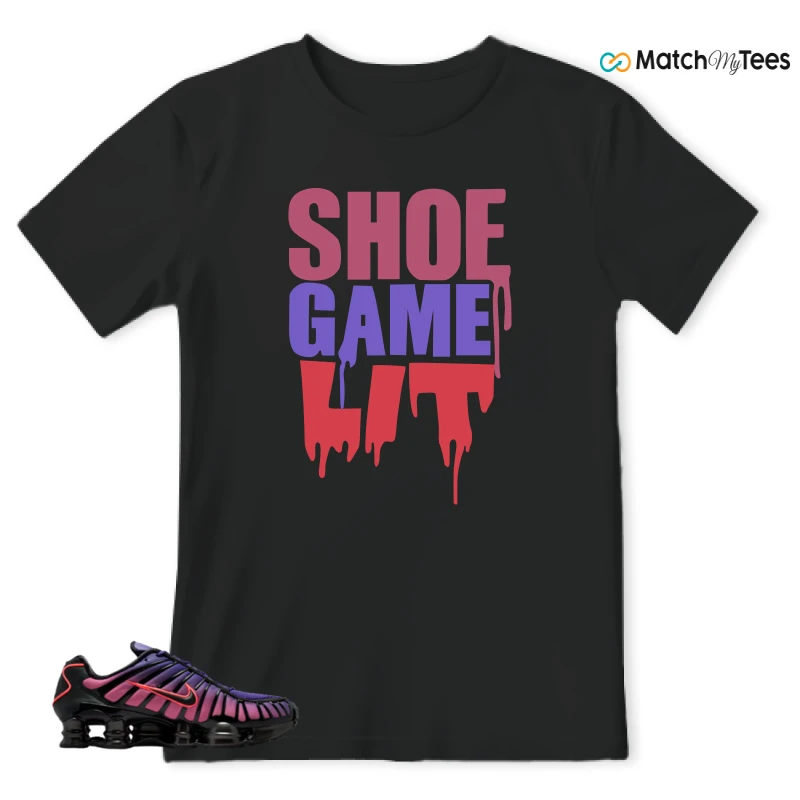 NIKE SHOX TL COURT PURPLE METALLIC BLACK SNEAKER Matching Tees t-shirt