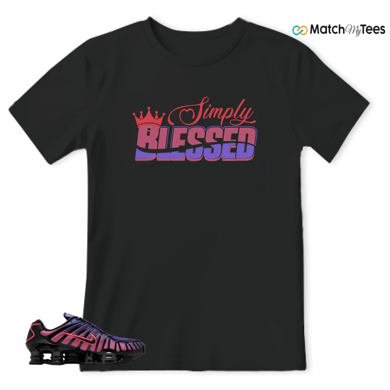 NIKE SHOX TL COURT PURPLE METALLIC BLACK SNEAKER Matching Tees t-shirt