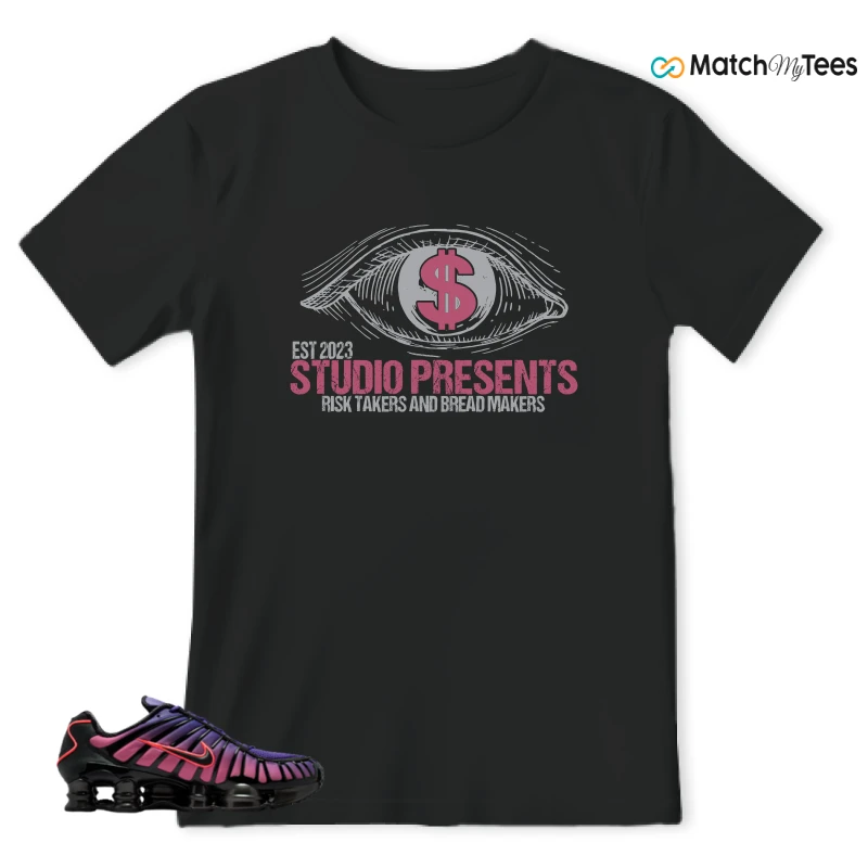 NIKE SHOX TL COURT PURPLE METALLIC BLACK SNEAKER Matching Tees t-shirt