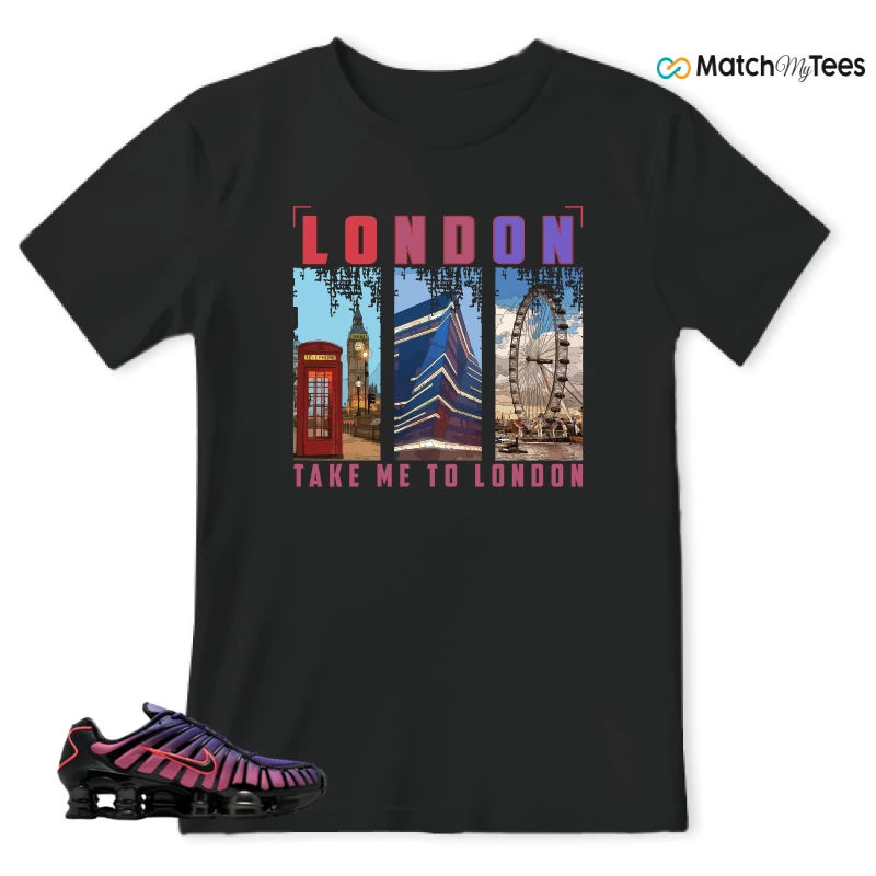 NIKE SHOX TL COURT PURPLE METALLIC BLACK SNEAKER Matching Tees t-shirt